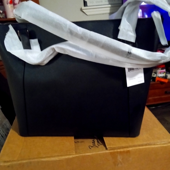 NWT KATE SPADE GORGEOUS BLACK XTRA LARGE TOTE WITH LONG STRAP - Picture 1 of 9
